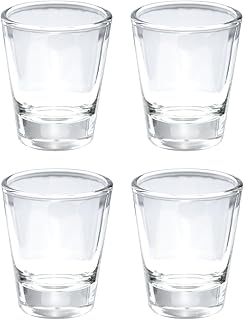 Thirsty Rhino Karan, Round 1.5 oz Shot Glass with Heavy Base, Clear Glass, Set of 4