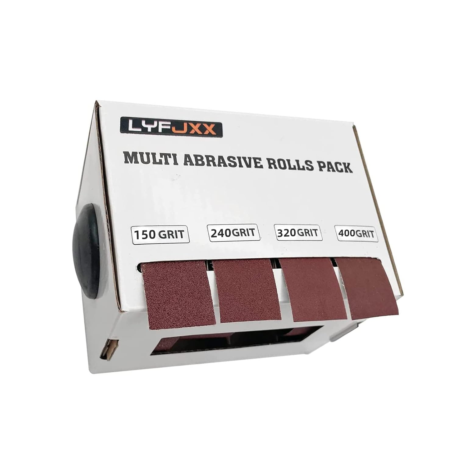 Emery Cloth Roll, 150 240 320 400 Grit Abrasive Sandpaper Roll, 4 Rolls Sandpaper 6 Meter, Emery Cloth for Metal with Dispenser, Aluminum Oxide Sandpaper (6M)