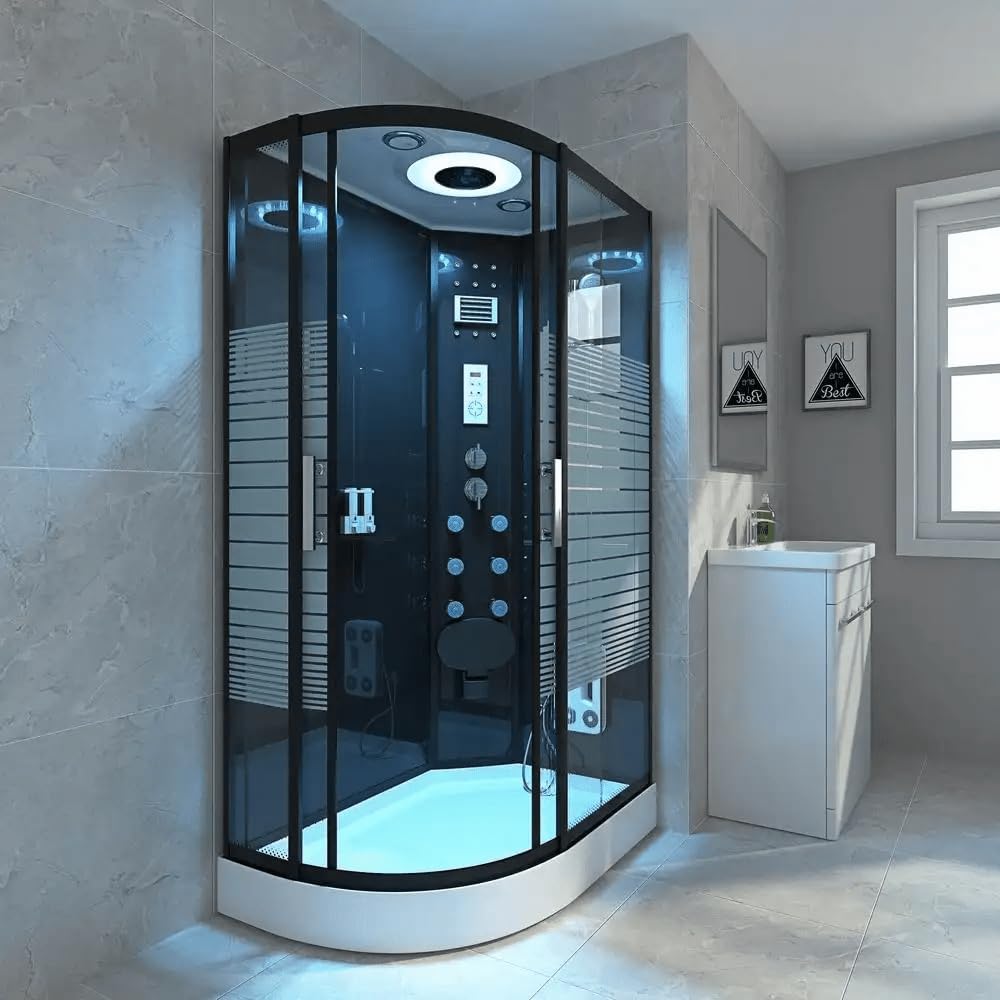 High-Quality Electric Steam Shower Room, Walk-In Tubs, Shower Cabin Pod,Waterproof Materials,LED Lighting,Bluetooth Speakers,Mirrored Walls,Quick Setup