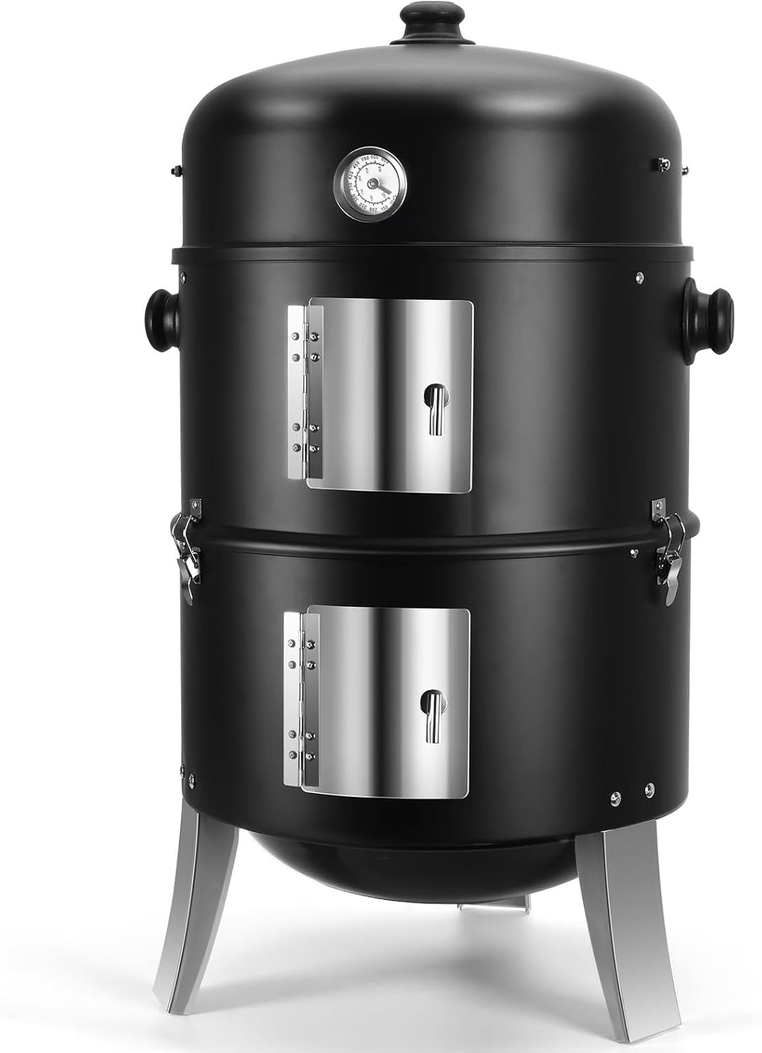 BBQ Charcoal Smoker for Meat: 16 Inch Heavy Duty 4 In 1 BBQ Charcoal Grills - Vertical Barbecue Smokers Grill Combo for Outdoor Cooking Patio Backyard Picnic Party Grilling