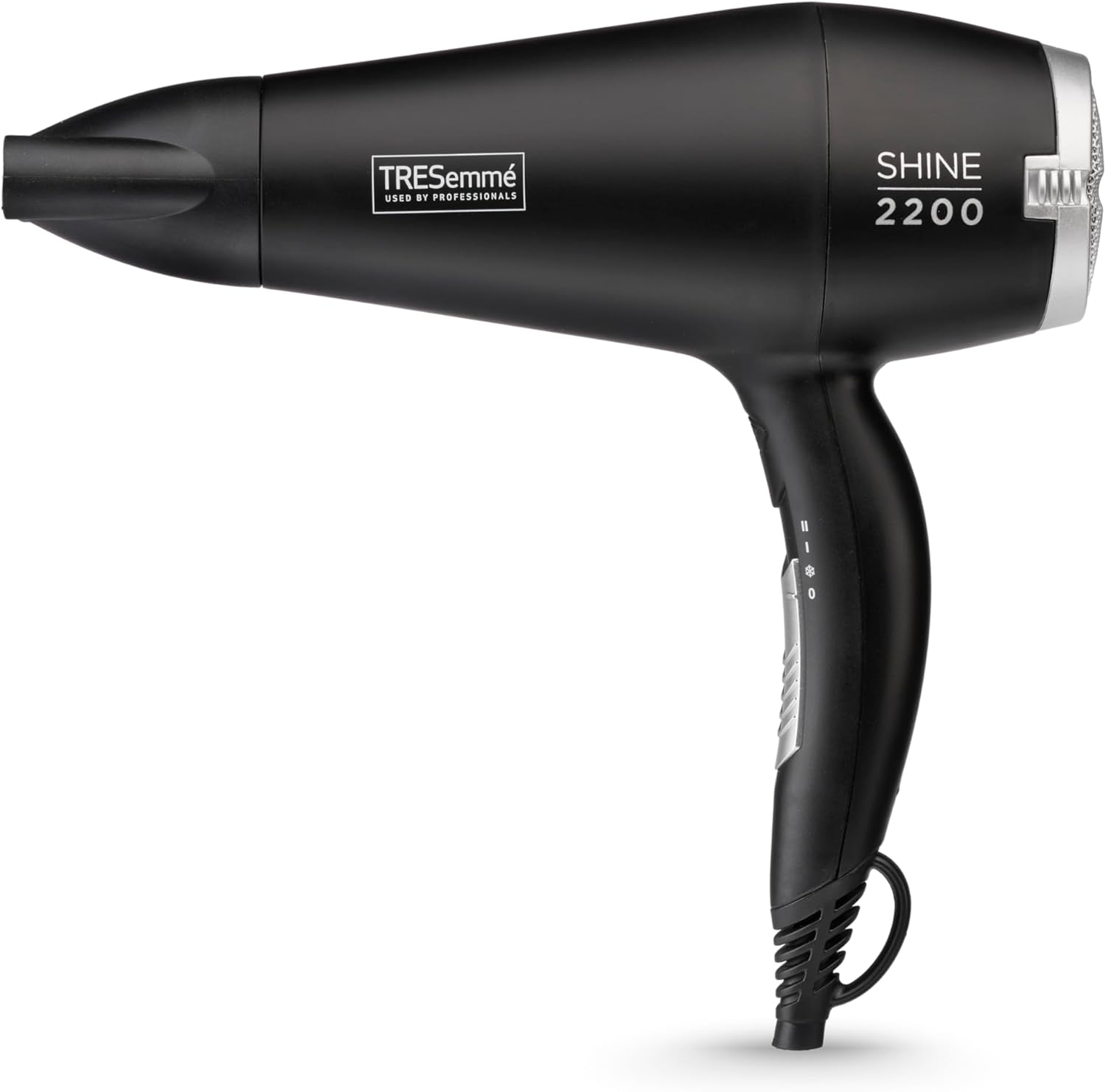 TRESemme Smooth & Shine Hair Dryer - Powerful 2200W Blow Dryer, Anti-Frizz Technology, Lightweight Fast Drying, 3 Temperature Settings, Black, 5542DU