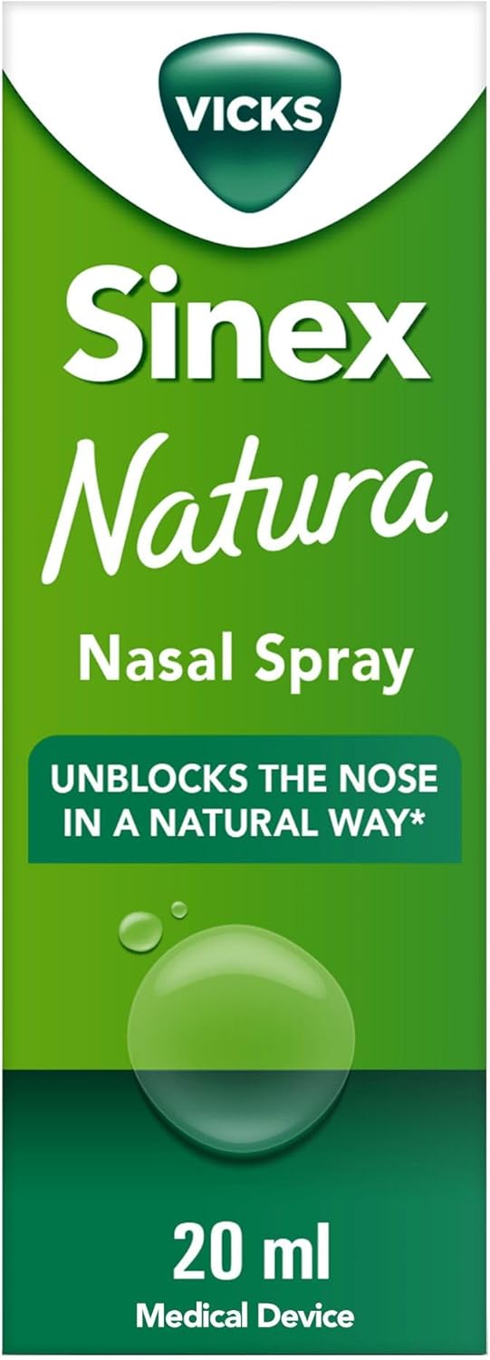 Vicks Natura, Decongestant Nasal Spray, Hypertonic with Menthol, Eucalyptus and Thyme, 97% Natural Origin Ingredients & Enriched with Provitamin B5 (Synthetic), 20ml