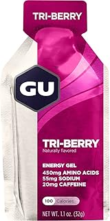 GU Energy Original Sports Nutrition Energy Gel, Vegan, Gluten-Free, Kosher, and Dairy-Free On-the-Go Energy for Any Workout, 8-Count, Tri-Berry