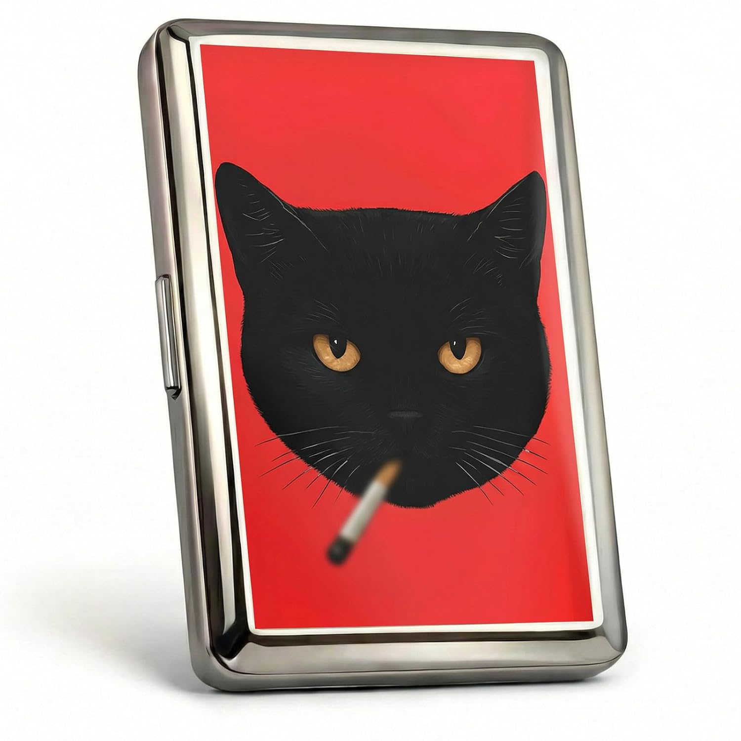 Vintage - Style Versatile Card & Cash Case Art Deco Design Metal Wallet with RFID and Holds King Size / 100s Women and Men Easy Snap Business Card Box for Credit Cards Cash Id Business Cards