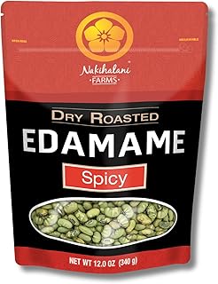 Spicy Dry Roasted Edamame by Nakihalani Farm (12 oz) | Non-GMO Crunchy Soybeans | Plant-Based High Protein Snack for Adults & Kids | Gluten-Free, Keto-Friendly, Nut-Free, Vegan | Resealable Bag