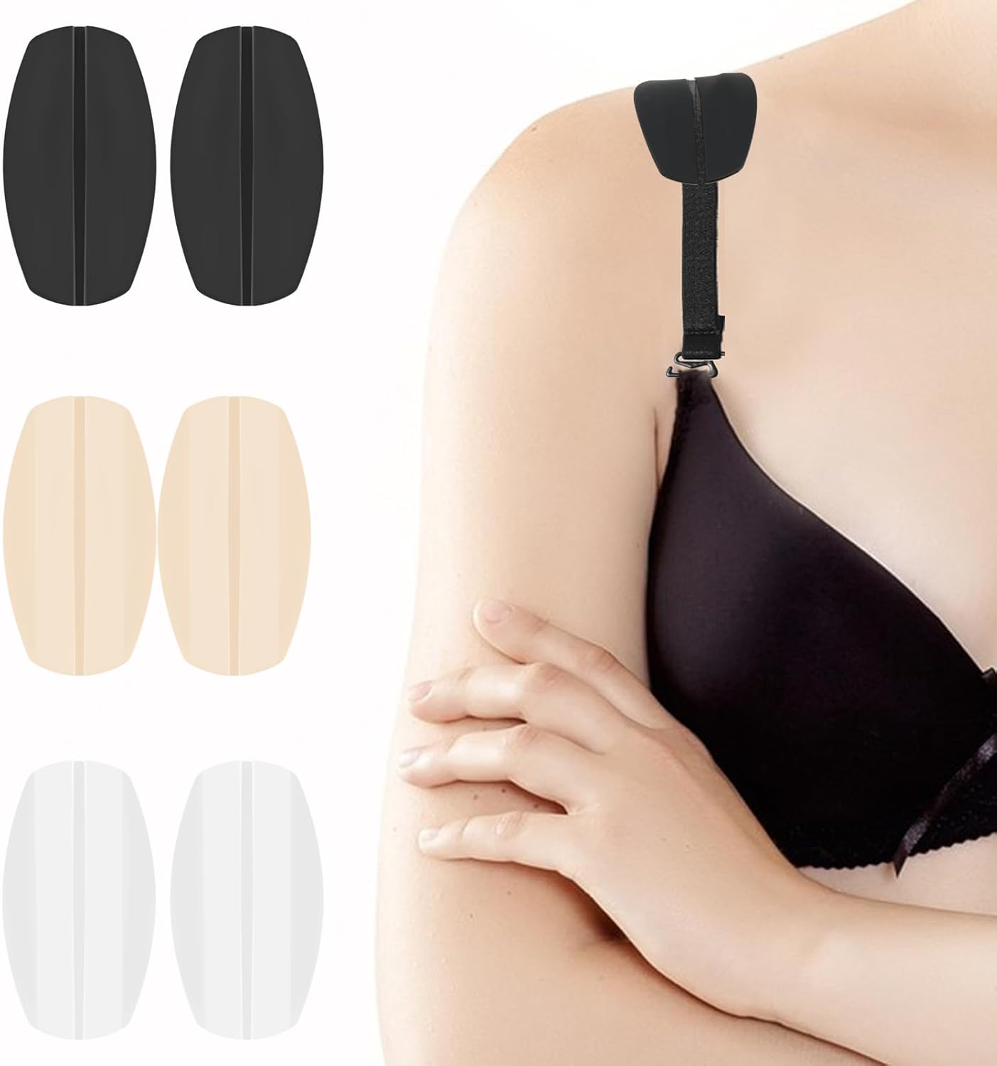 3 Pair Bra Strap Pads Bra Strap Holders for Slipping Silicone Bra Strap Cushions Non Slip Shoulder Pads Bra Strap Gel Pads Shoulder Protectors Pads for Bra Straps Ease Shoulder Discomfort