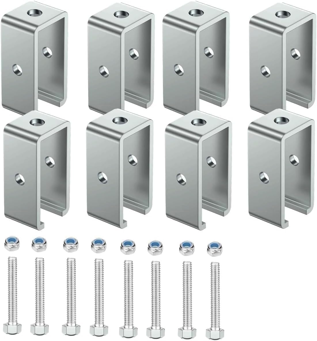 8PCS Channel Trolley Track Hanger Bracket,Heavy-Duty Steel Support Bracket,Trolley Track Intermediate Support Hanger Bracket for All 1-5/8" Channel Trolley Track