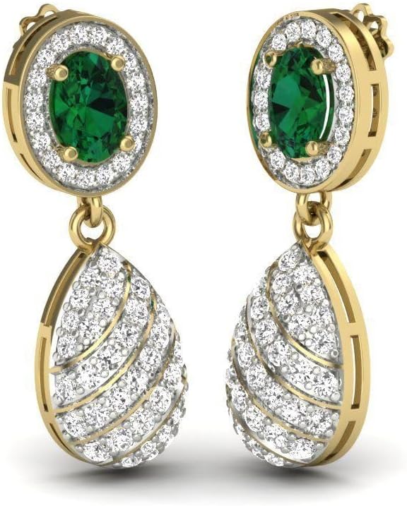 22K/18K Real Certified Fine Yellow Gold Pretty Dangle Earrings