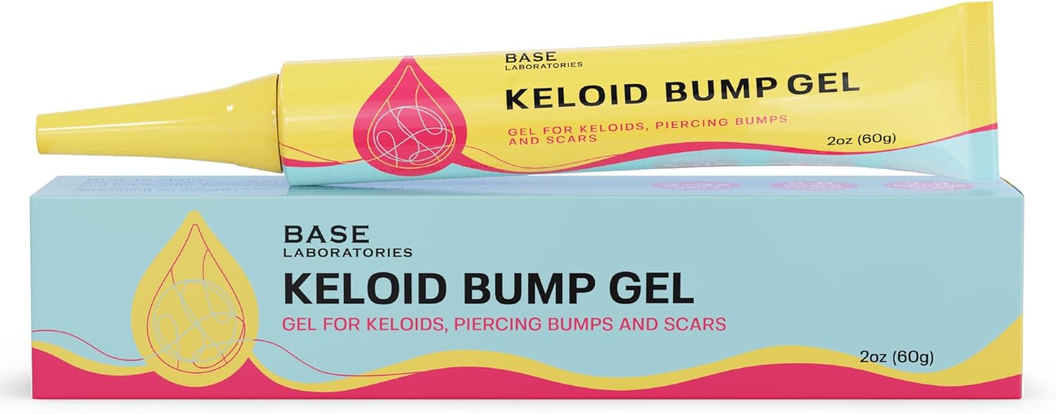 BASE LABORATORIES Keloid Bump Gel - Natural Piercing Bump & Keloid Scar Gel - For all Piercing Scars, Keloids & Bumps - 15ml