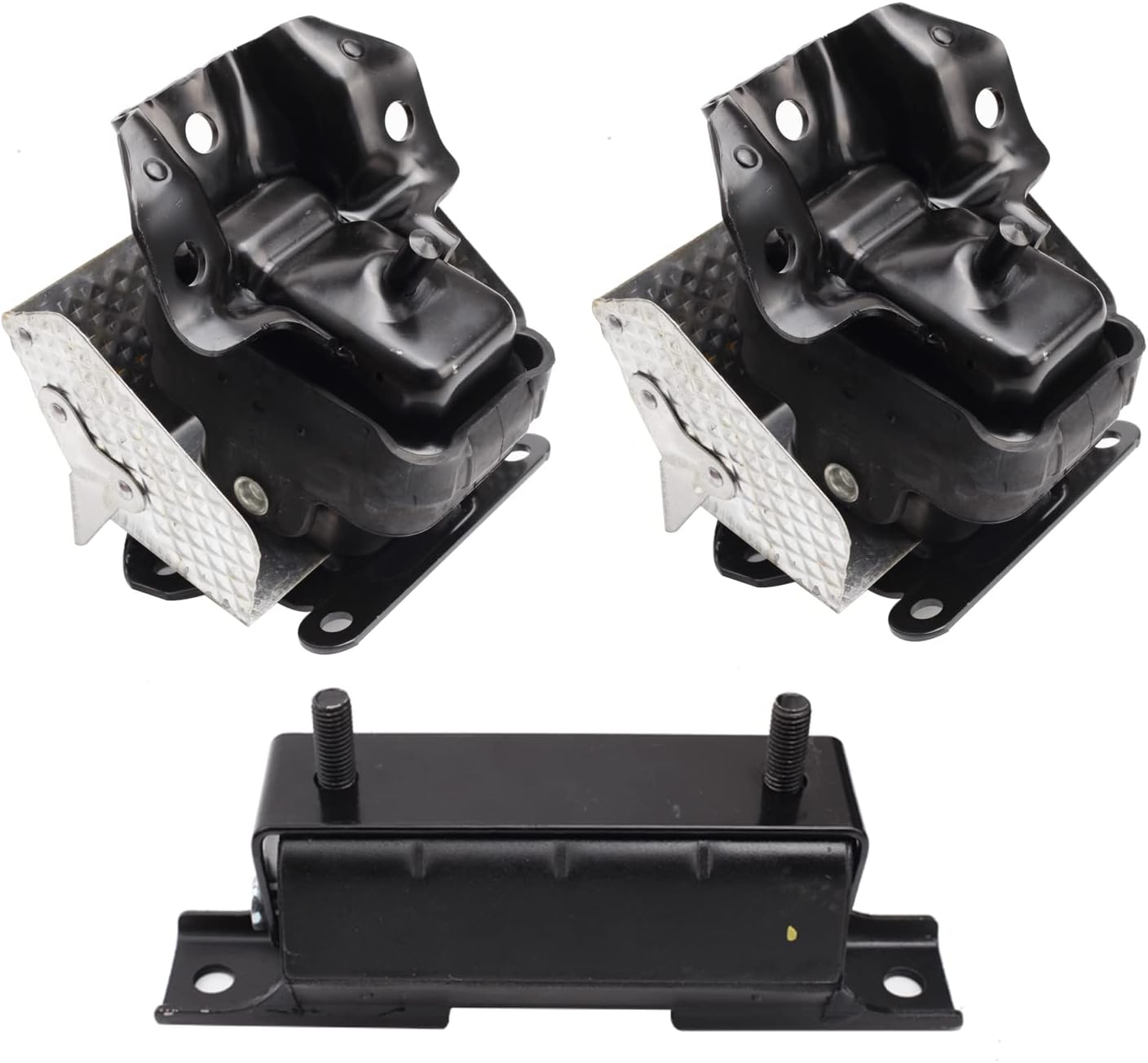 Set of 3, Front Motor Mount and Trans Mount Compatible with 2007-2013 Silverado Sierra 1500 5.3L 6.0L 6.2L 4WD Auto Trans Engine, Replacement for A2638 A5365 A5365