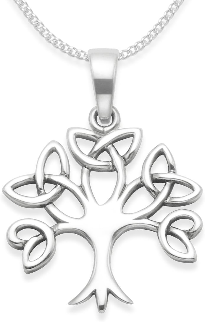 Heather Needham Sterling Silver Yggdrasill Life Tree Necklace on Silver chain -Tree of Life Pendant - Celtic Pendant. SIZE: 19mm x 18mm. 8099. Gift Boxed.