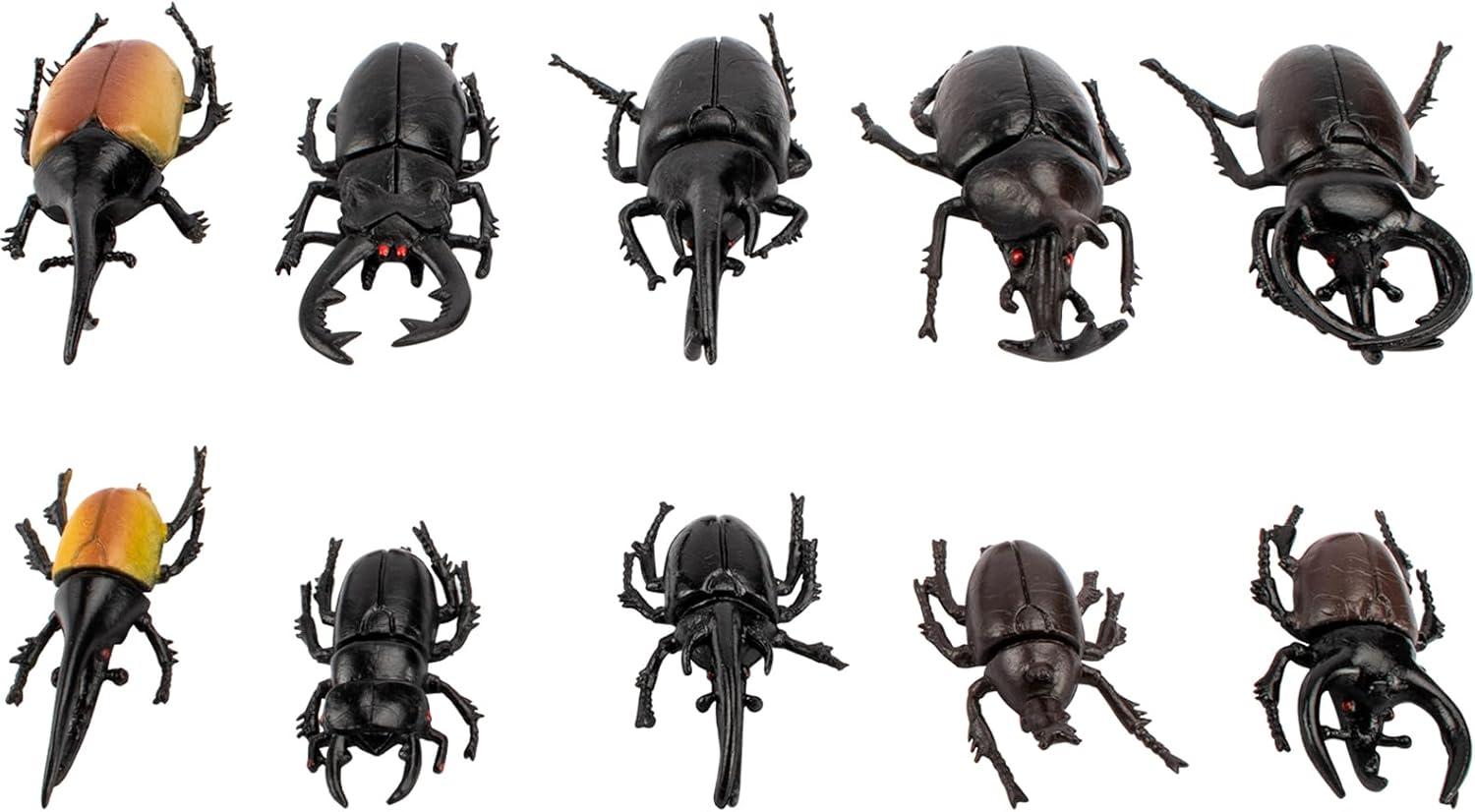 Bbiamsleep 10pcs Beetle Figurine Realistic Beetles Figure Models Garden Animal Simulated Beetle Figures