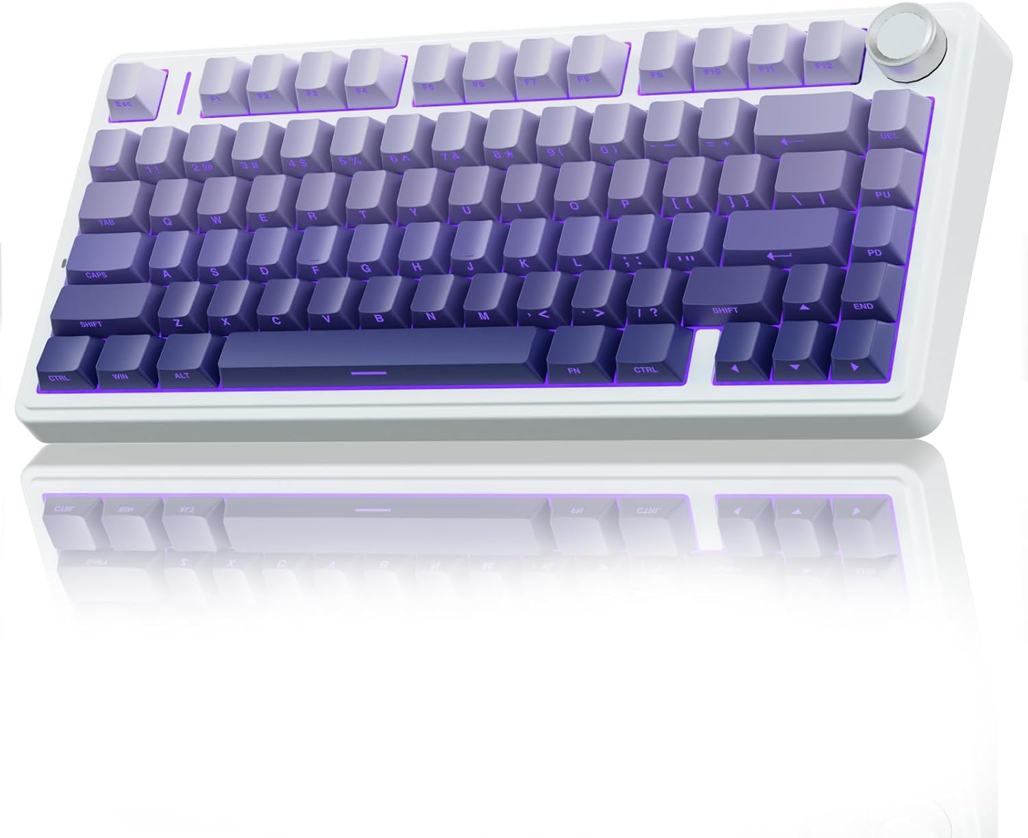 AULA F75 75% Wireless Mechanical Keyboard,2.4Ghz/Type-C/BT5.0 Gaming Keyboards,Advanced Structure,Side Engraved,RGB Backlight,Hot Swappable Custom Keyboard for PC/Mac (Purple)
