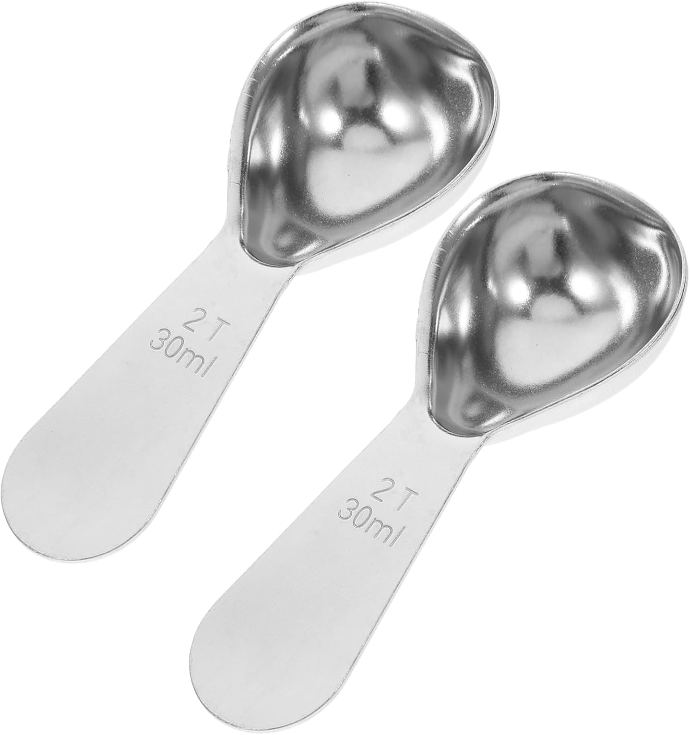 Abaodam 2pcs Stainless Steel Measuring Spoon Ingredient Scoop for Coffee Beans Tea Leaves Protein Powder and Seasoning Essential Baking Tool for Accurate Kitchen Measurements