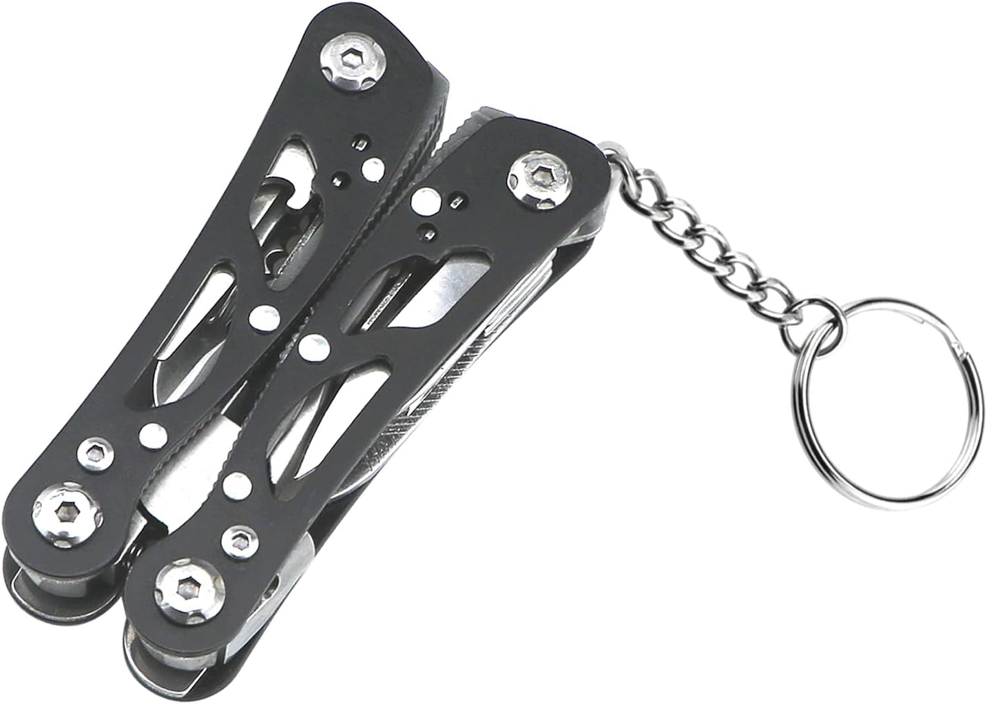 Small Multitool Pliers,Outdoor Pocket Multitools Mini Pliers,Best Gifts for Mens, Boys, Birthdays, Christmas, Friends, 15 In 1 Stainless Steel Accessible Tools(Black)