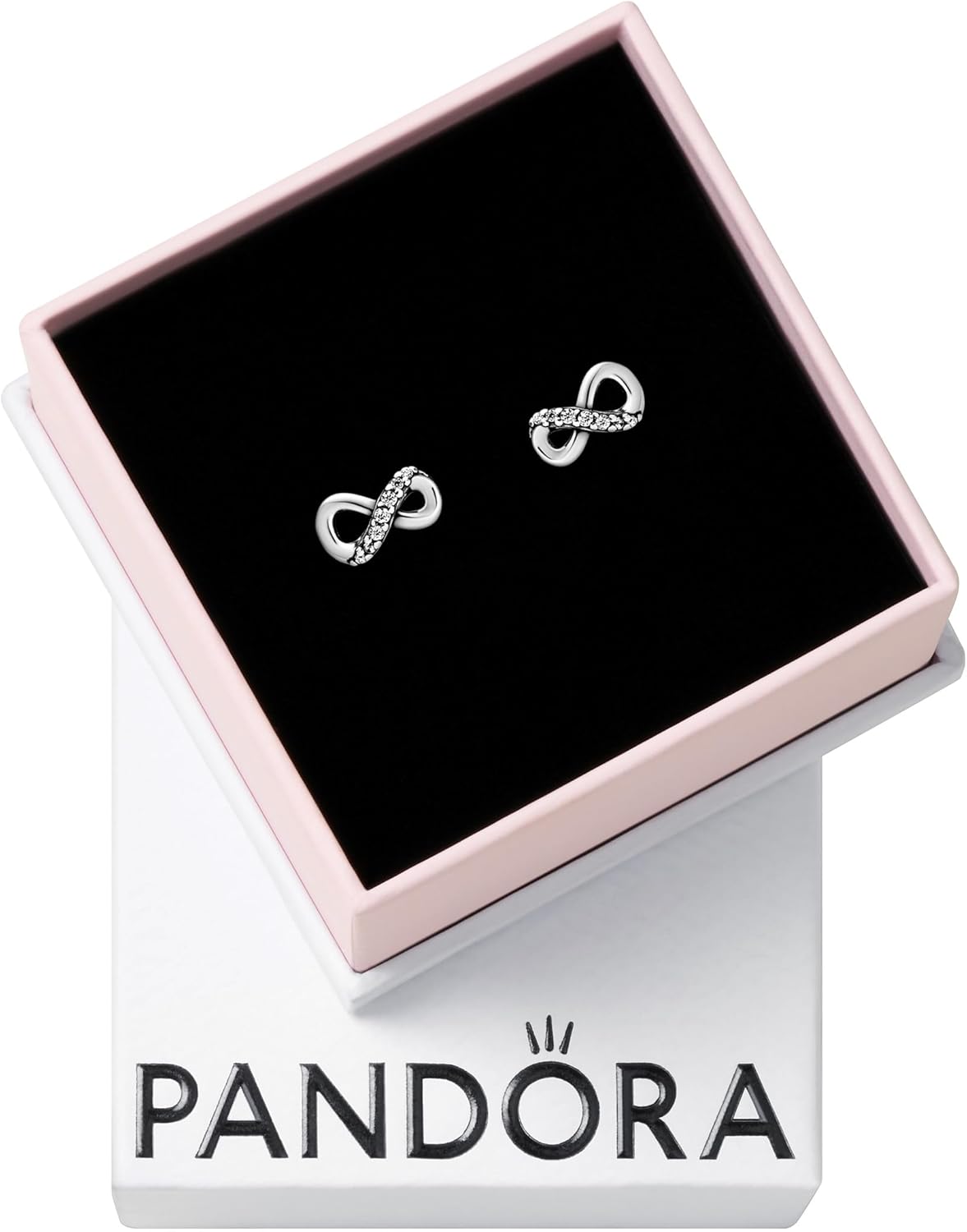 PANDORA Sparkling Infinity Stud Earrings - Stunning Women's Earrings - Gift for Her - Sterling Silver & Cubic Zirconia - With Gift Box