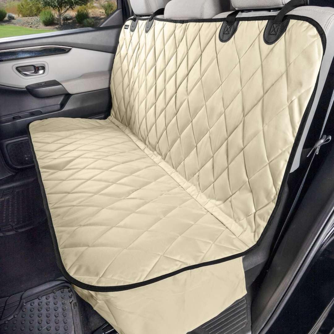 4Knines Dog Seat Cover Without Hammock for Cars, SUVs, and Small Trucks (Tan)