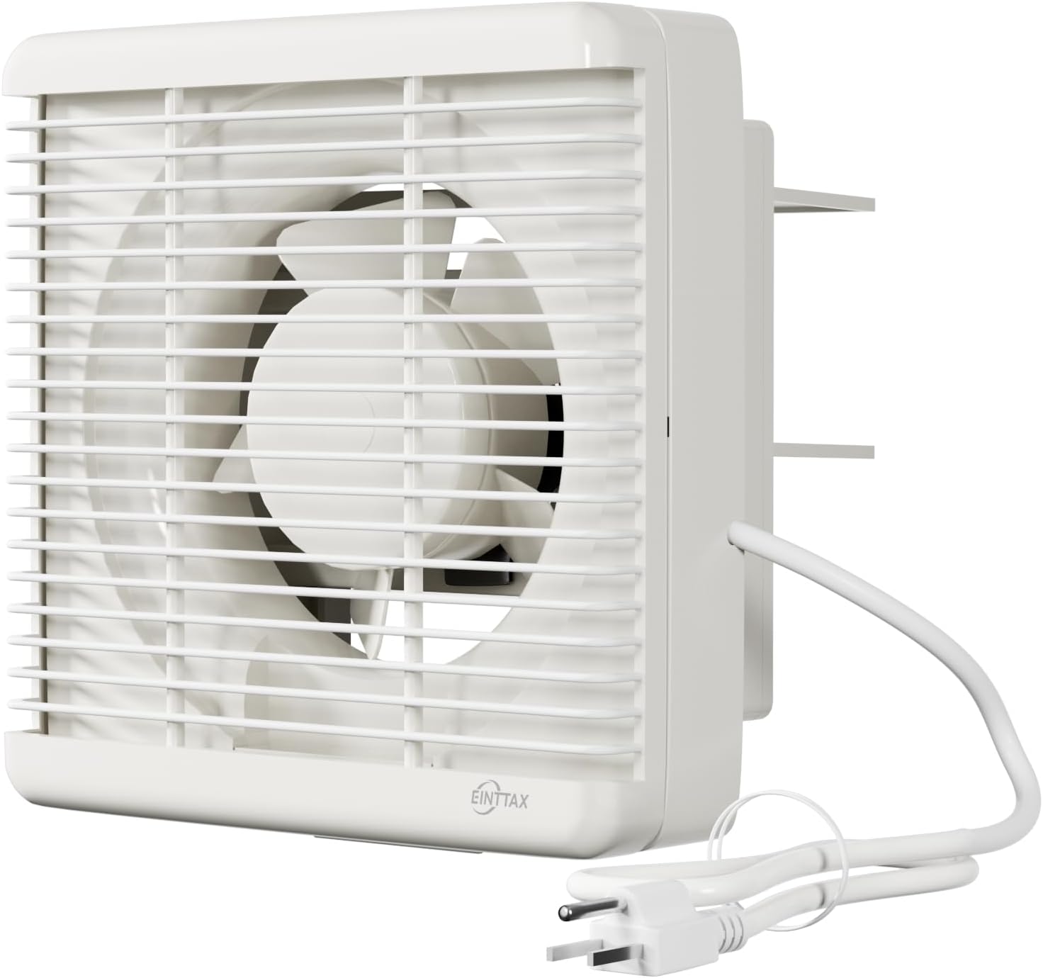 8 Inch Wall Mounted Shutter Exhaust Fan with Automatic Shutter, 177 CFM Quiet Powerful Plug in Wall Exhaust Fan, Window Extractor Ventilation Fan for Bathroom, Attic, Garage, Shed, 25W, White