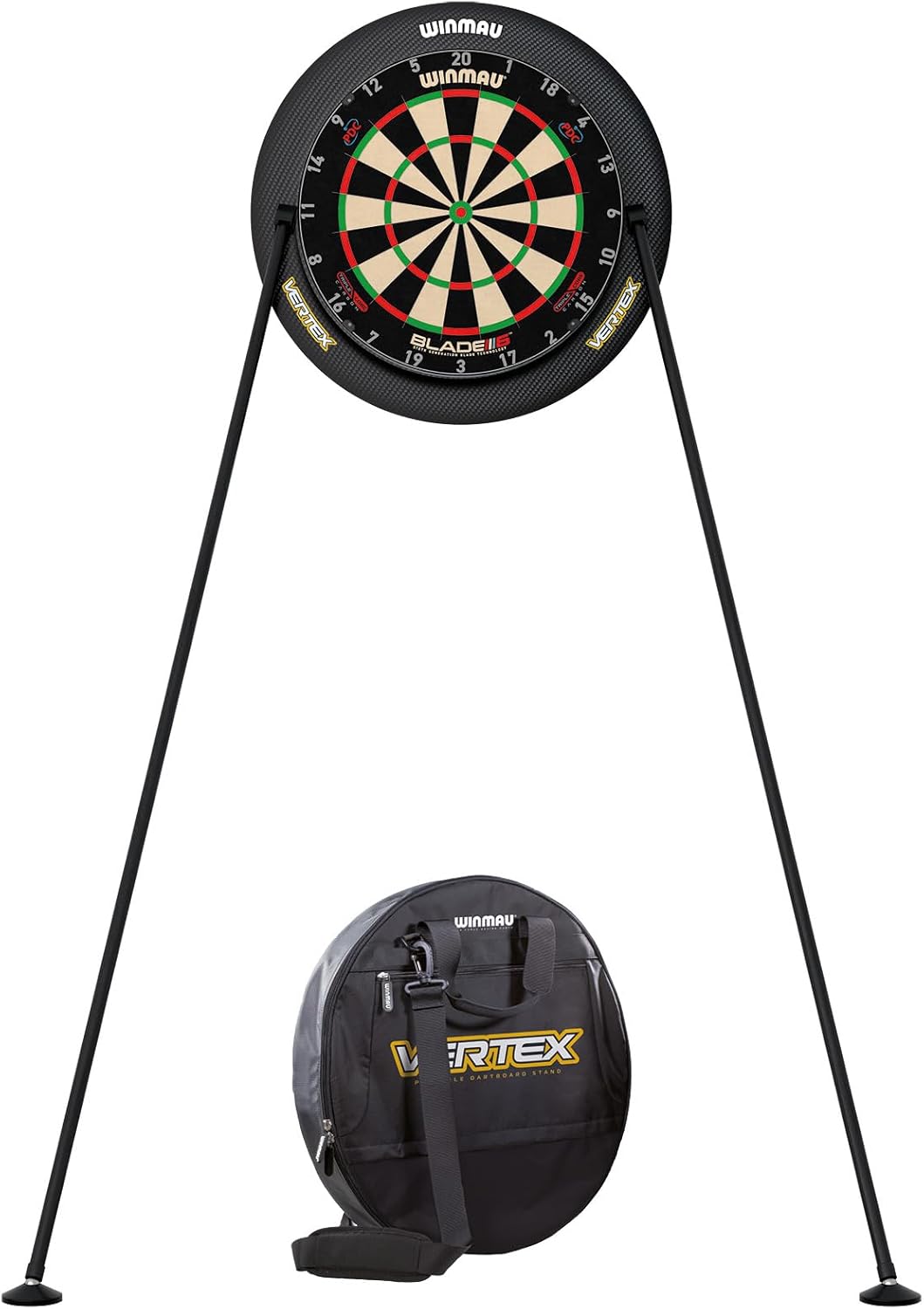 Winmau Vertex Dart Board Stand - Portable, Adjustable & Mount-Free Dartboard Stand System - Professional Darts Accessory - Compatible with All Dartboards