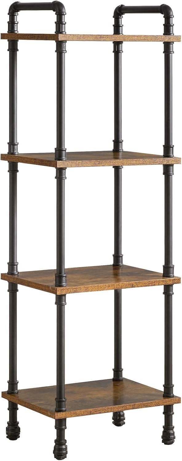 IBUYKE Industrial Pipe Ladder Shelf,4-Tier Vintage Style Book Shelf ...