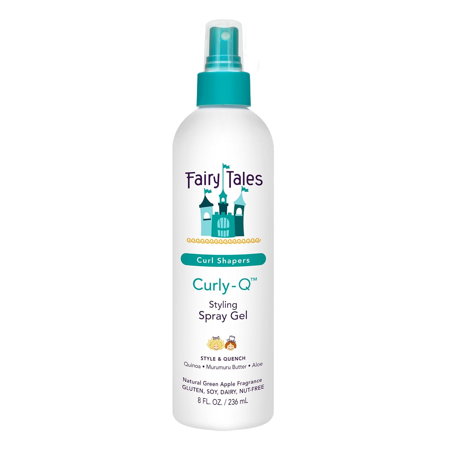 Fairy Tales Curly Q Kids Styling Spray Gel – Paraben, Sulfate, Gluten, and Nut Free – For all Types of Curls Including Multi Cultural Hair – 8oz.