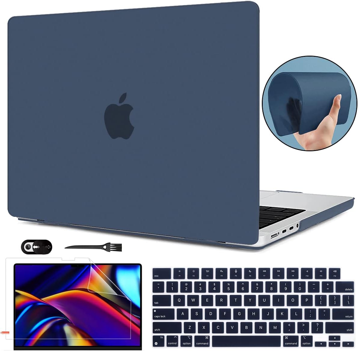 for MacBook Pro 14 inch Case M4 2024 2023 2022 2021 Release A2918 A2992 A2442 A2779 M3 M2 M1 Pro/Max Chip, Matte Hard Shell Case Cover for 2024 MacBook Pro 14 A3112 A3185 A3401, Sea Blue