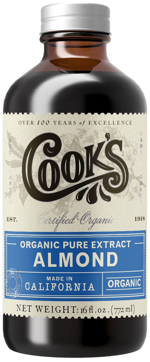 Cook's Organic Pure Almond Extract for Baking, 16 oz