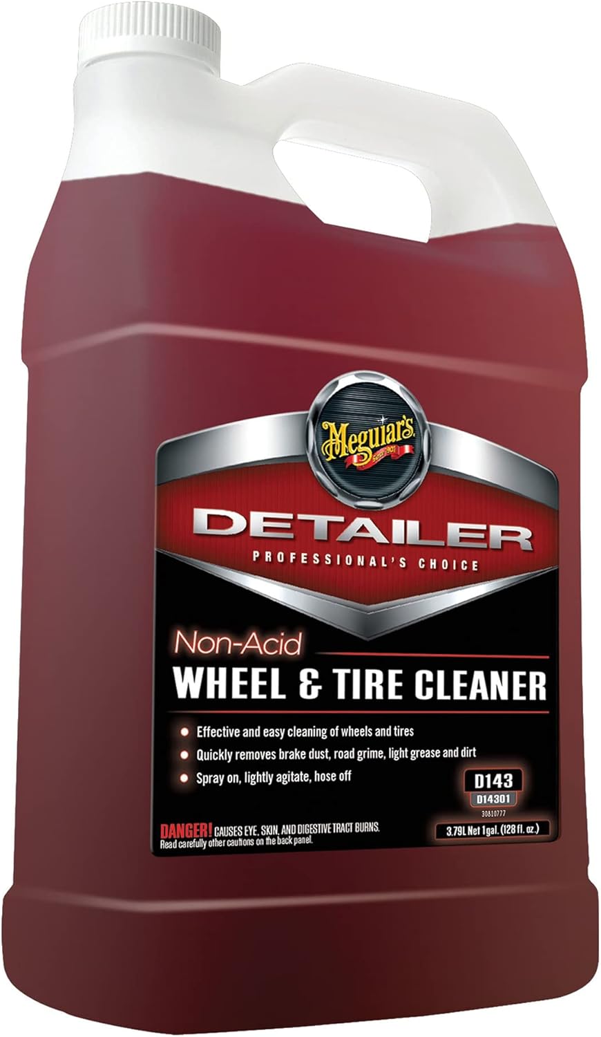 Meguiar's D14301 Non Acid Tire and Wheel Cleaner, Pre-Diluted, No Mixing Required Car Wheel Cleaner - 1 Gallon Wheel Cleaner 128 Fl Oz