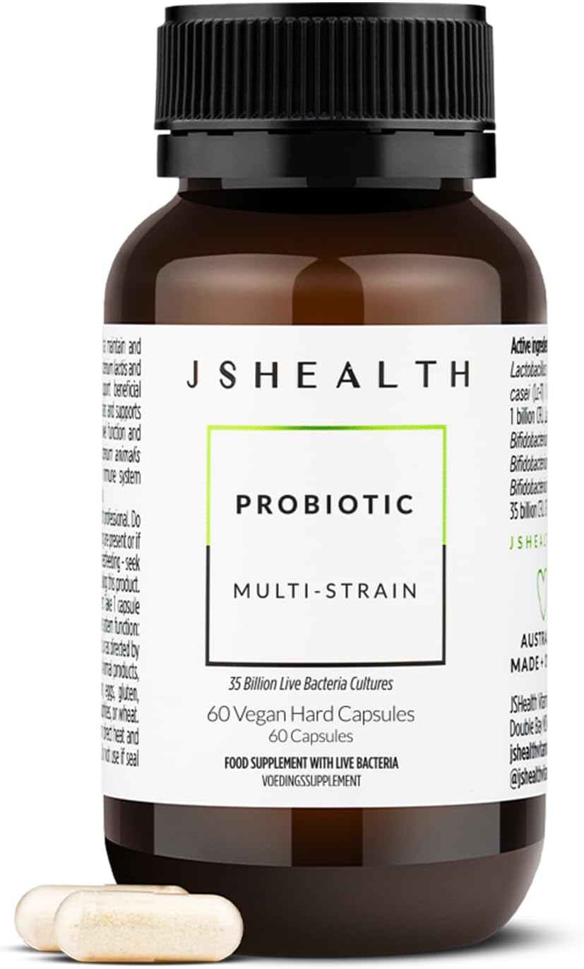 JSHealth Vitamins Gut Health and Immunity Formula | Probiotics for Women and Men | Shelf Stable Probiotic Supplement for Digestive Health and Immune Support (60)
