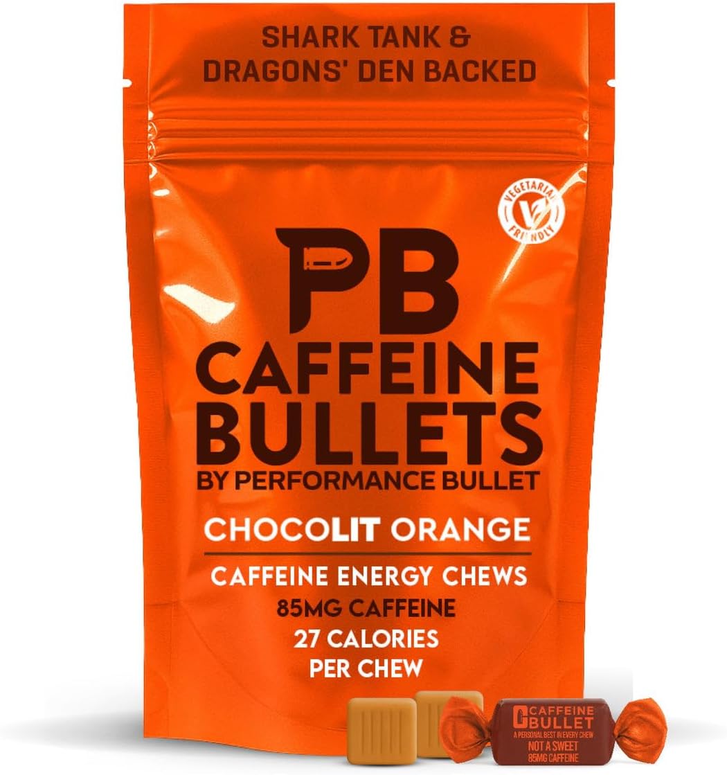 85mg Caffeine Chews | Chocolate Orange | 16 Count | Performance Bullet