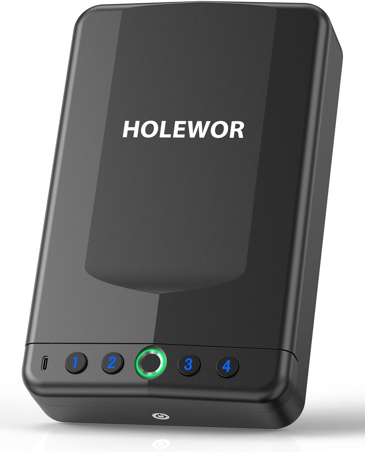 Car Gun Safe, Small Pistol Safe Biometric Gun Lock Box for Handgun, Portable Fingerprint Quick Access Travel Gun Case for Nightstand Bedside