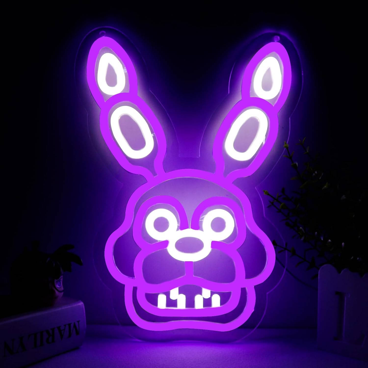 Anime Neon Sign，Bonnie Neon Signs for Wall Decor，LED Neon Lights for Bedroom，Birthday、Christmas Gifts for kids