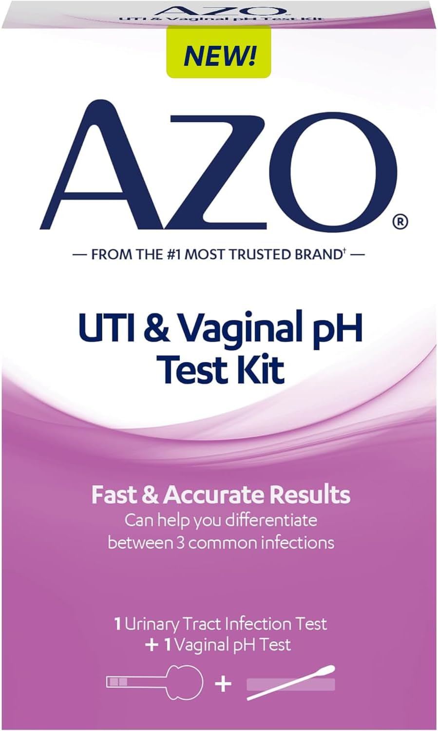 AZO Urinary Tract Infection (UTI) Test Strip + Vaginal pH Test Kit, Fast & Accurate Results, from The #1 Most Trusted Brand, FSA/HSA Eligible