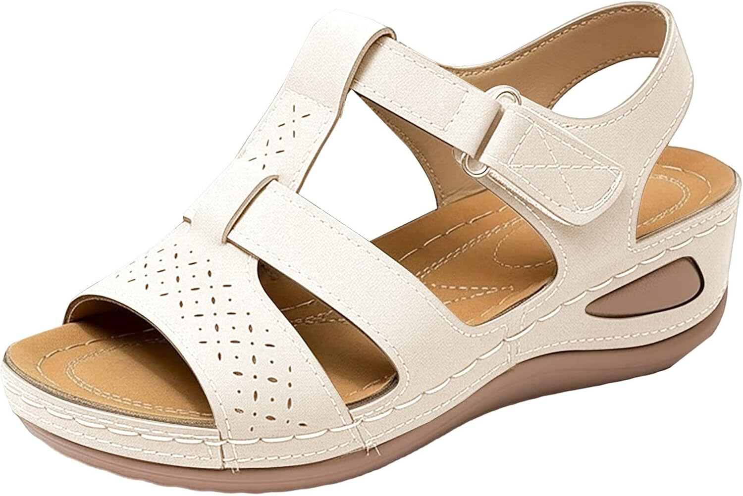 wedge sandals for women,womens wedge sandals,Summer Roman Open Toe Thick Bottom Casual Comfortable Slope Heel Beach Walking Comfort