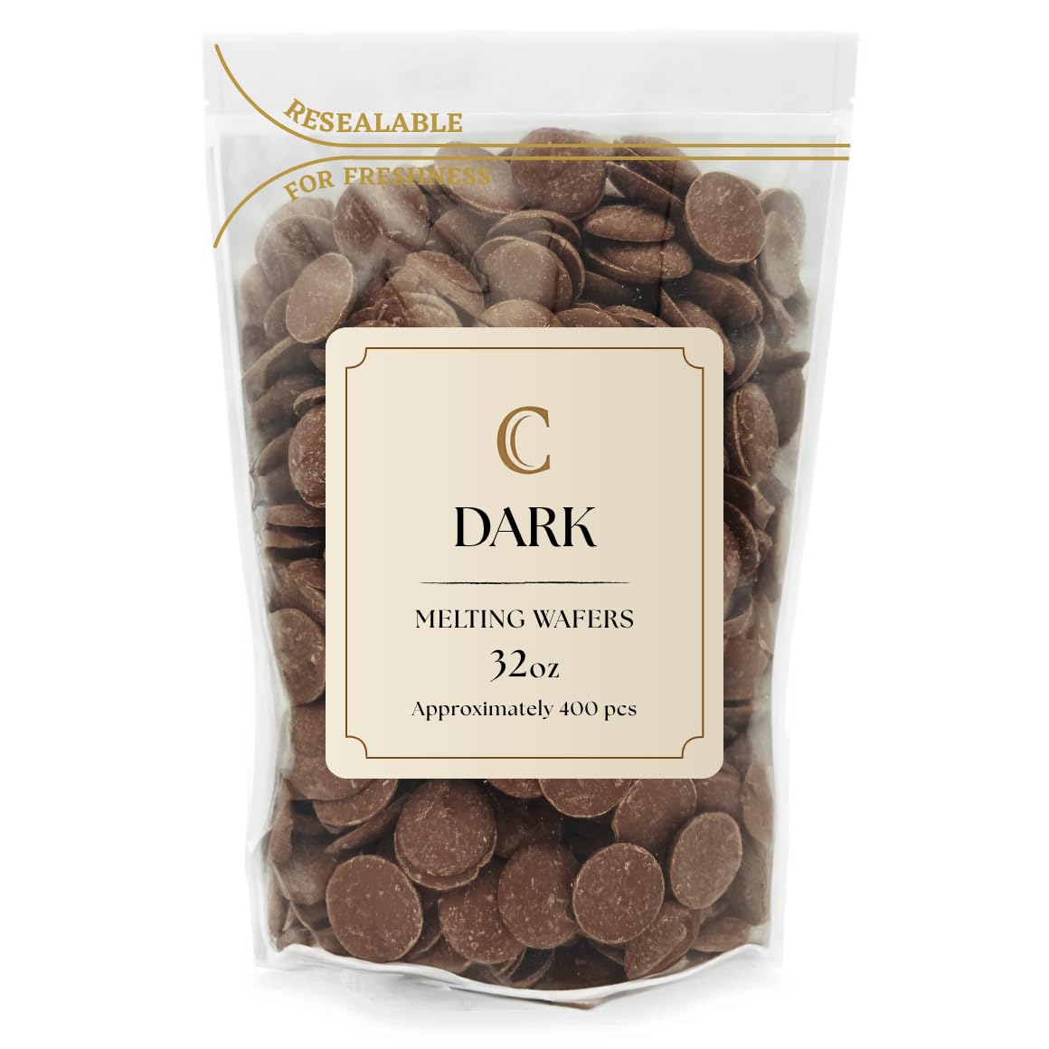 KIDU Chocolate Melting Wafers Bulk Bag Perfect For Dipping, Deserts, Baking And More (2 Pound, Dark)