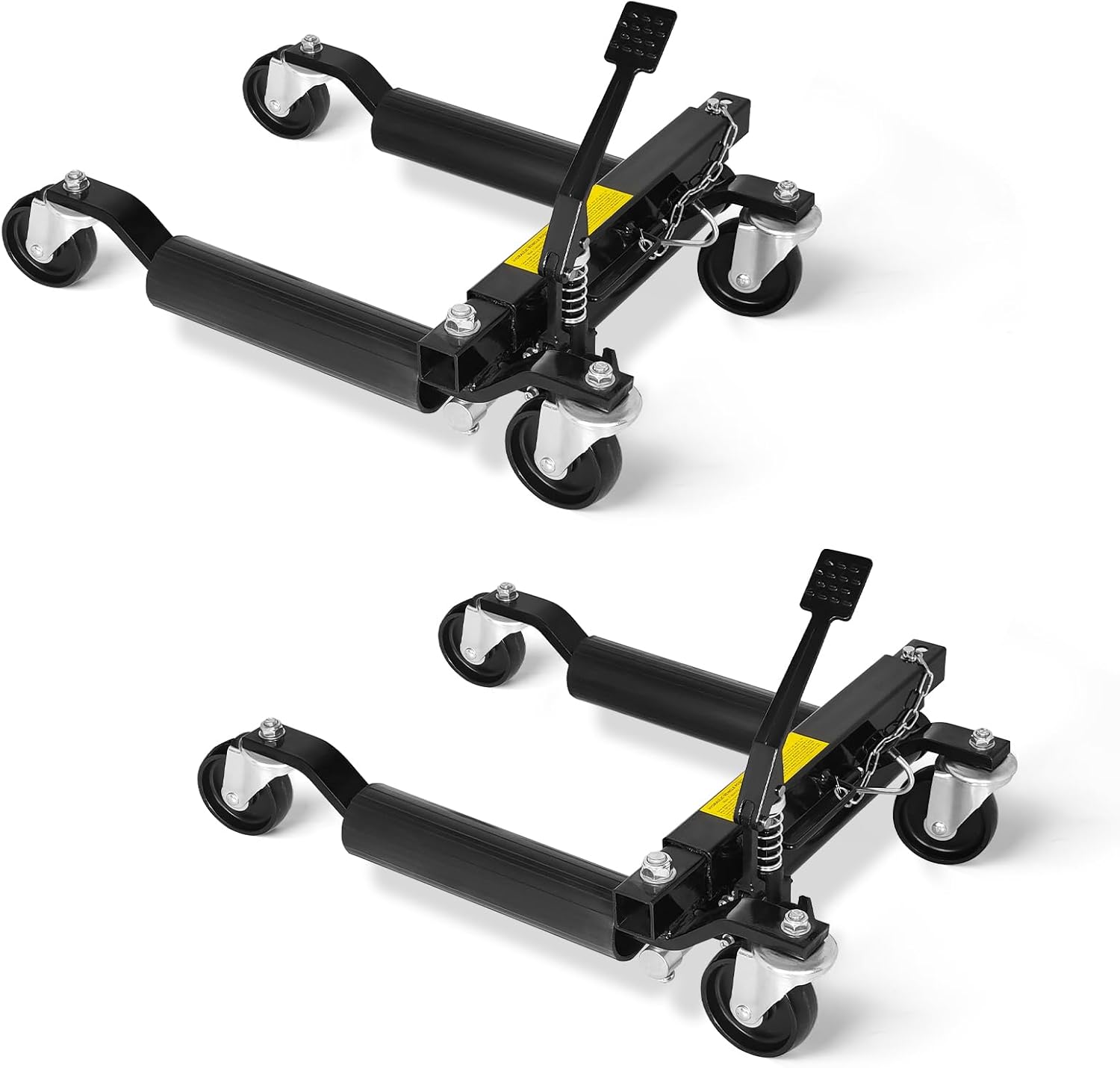 2 Pack Hydraulic Car Wheel Dolly Jack, Mechanical 3000-lbs Car Moving Dolly, Heavy Duty Vehicle Positioning with Ratcheting Foot Pedal for Car Truck RV Trailer Auto Repair Moving