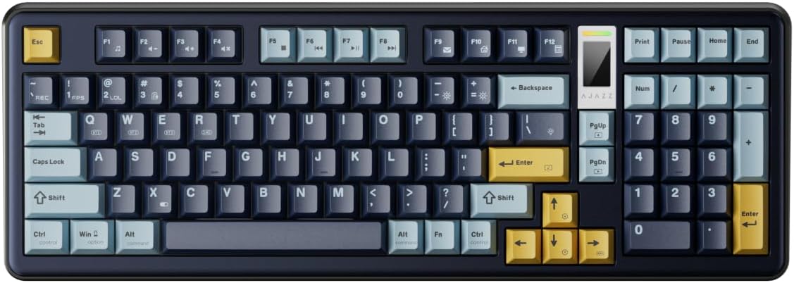 AC100MAX 98% Aluminum Gasket Mechanical Keyboard with TFT Screen |5 Layers Padding| 4000mAh PBT Keycaps |Tri-Modes Hot Swappable Custom RGB Keyboard for Win/Mac