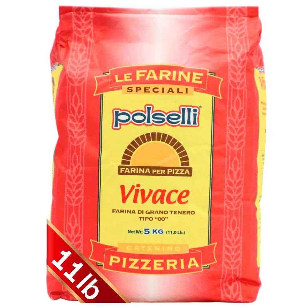 Vivace, Tipo "00" Double Zero Flour, OO Flour, Napoletana, Romana, Traditional Pizza Dough Mix, Pasta, Bread, (5 kg) 11 lbs by Polselli