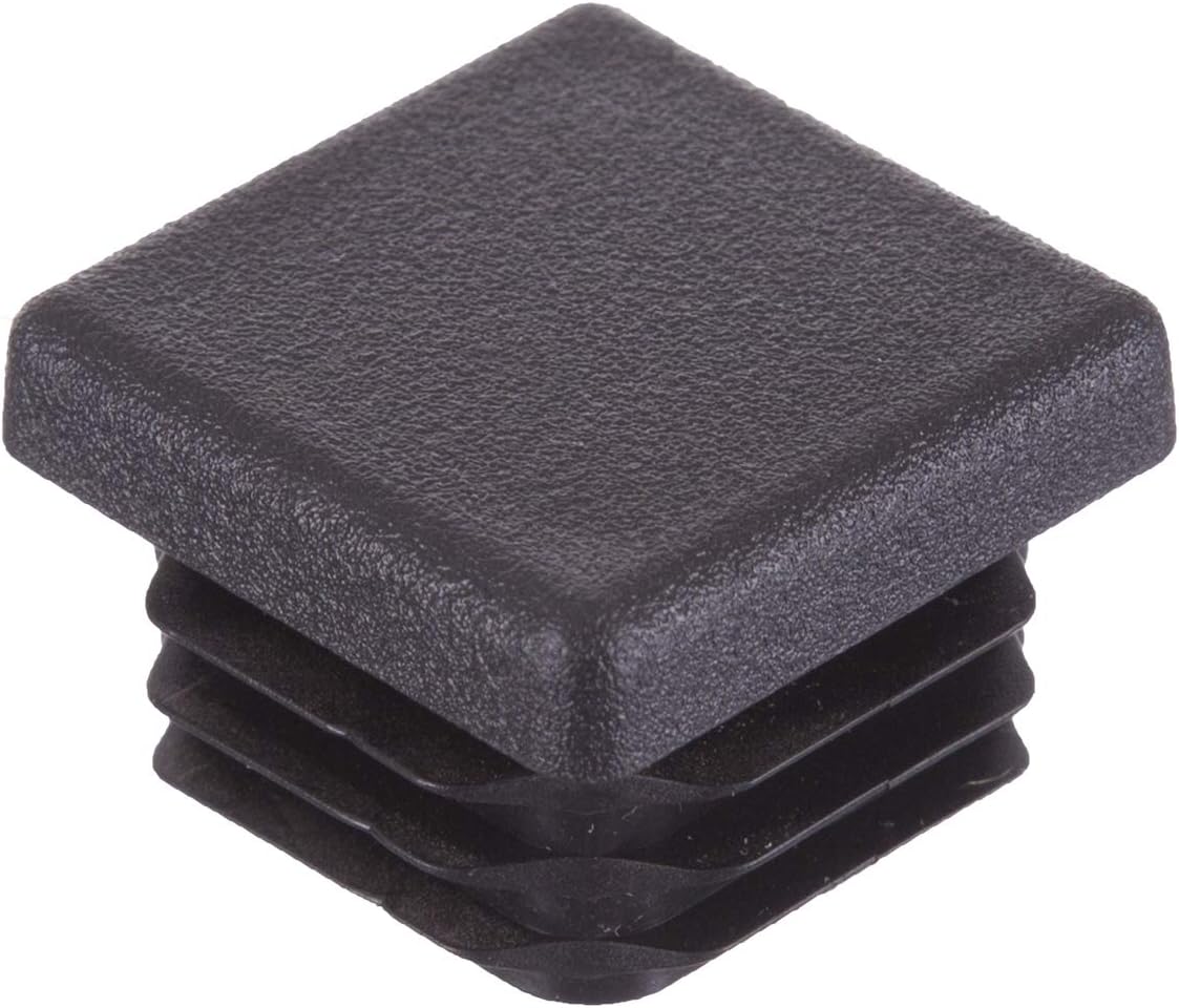 16 Pieces - Variety of Sizes - Square Tube Ribbed Inserts End Caps Stoppers Plugs for Table Chair & Furniture Legs by Lifeswonderful (16mm, Black)