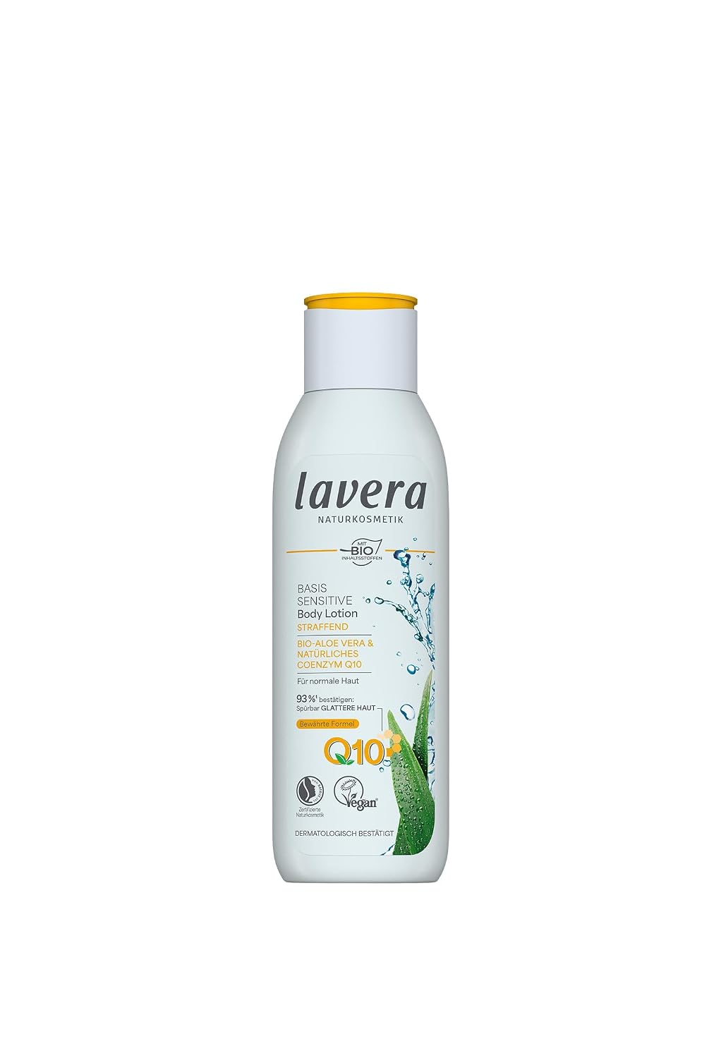 lavera basis sensitiv Body Lotion Firming - aloe vera & natural coenzyme Q10 - improved skin elasticity in 14 days - PETA certified - biodegradable - vegan - natural cosmetics - 8.45 fl.oz.