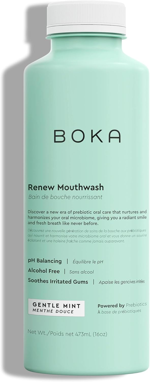 Boka Renew Mouth Wash for Adults - Mouthwash Alcohol Free, Mouth Rinse Fluoride Free Mouthwash, Freshens Breath, Oral Rinse Mouthwash No Alcohol, Mouth Wash for Gums, Mouthwash Gum Health