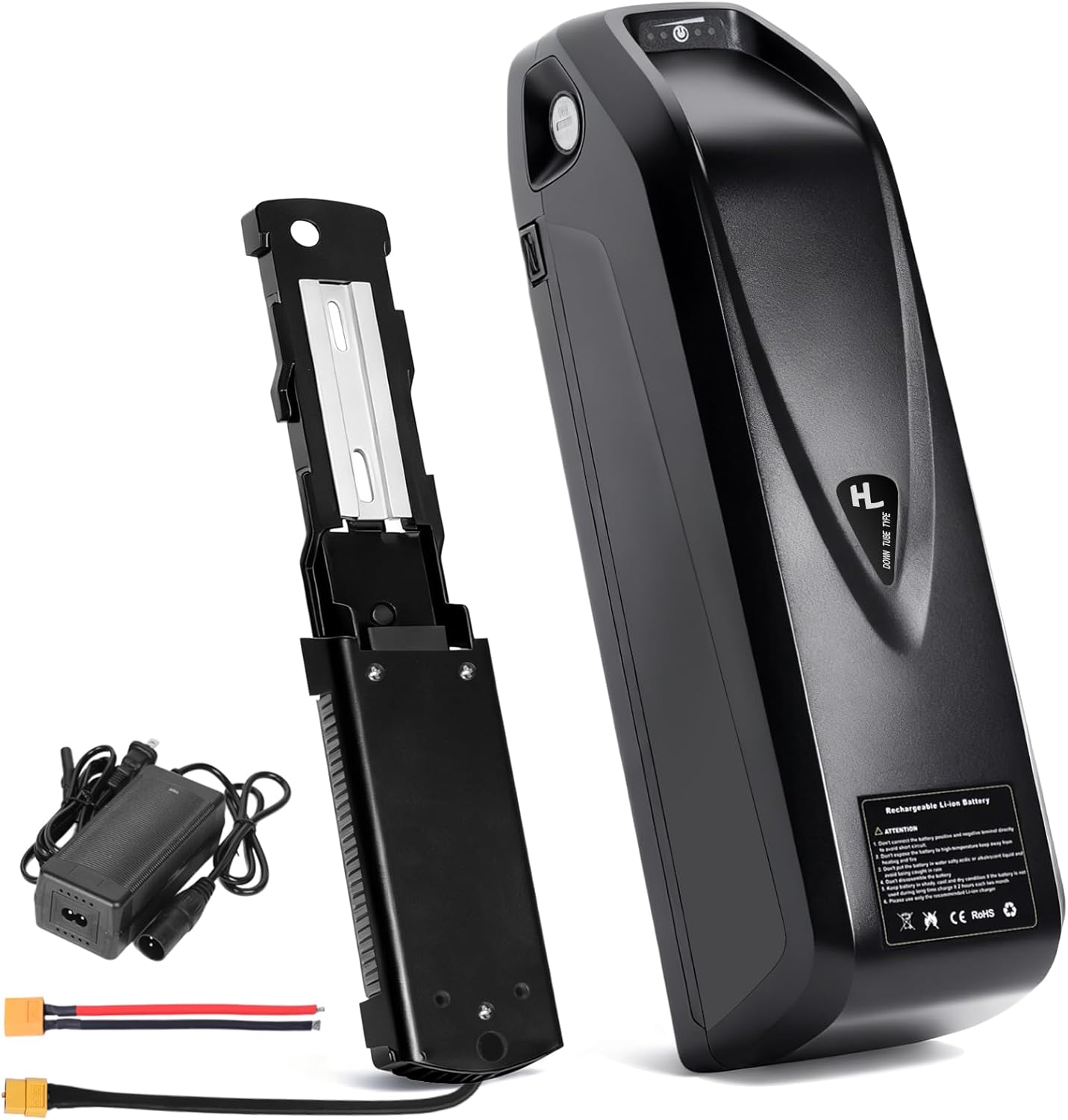 48V 20AH E-Bike Battery, 13Ah/16Ah/20Ah Lithium Battery Pack with 40A BMS for Electric Bicycles,E-Motorcycles (100W-1500W) Motor, XT60 Connector, USB Port and Base (48V20AH)