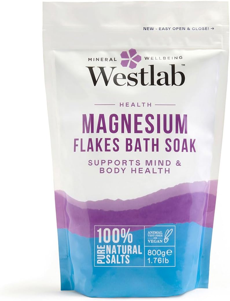 Westlab Magnesium Flakes 1kg - Support Symptoms of Magnesium Deficiency. Soothe & Support Muscle Tension, Headaches, Insomnia, Fatigue & Cramps. Sports Injury Prevention and Rehabilitation.