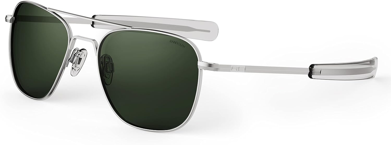 Randolph Eyewear Aviator Sunglasses for Men & Women – Non-Polarized & Polarized Lenses, Matte Chrome UV Protection Sunglasses