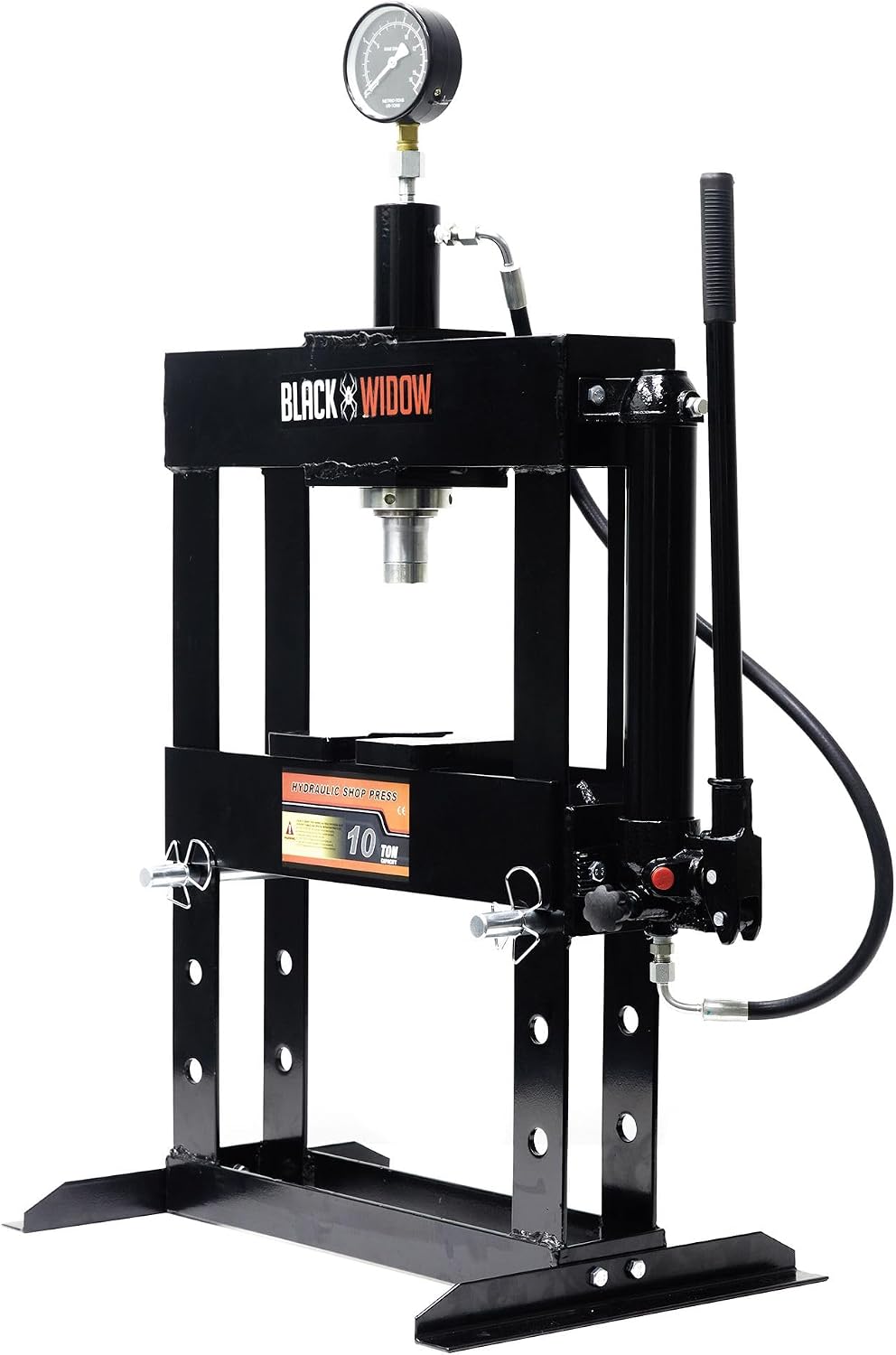 10 Ton Benchtop Shop Press, Hydraulic, Black Widow
