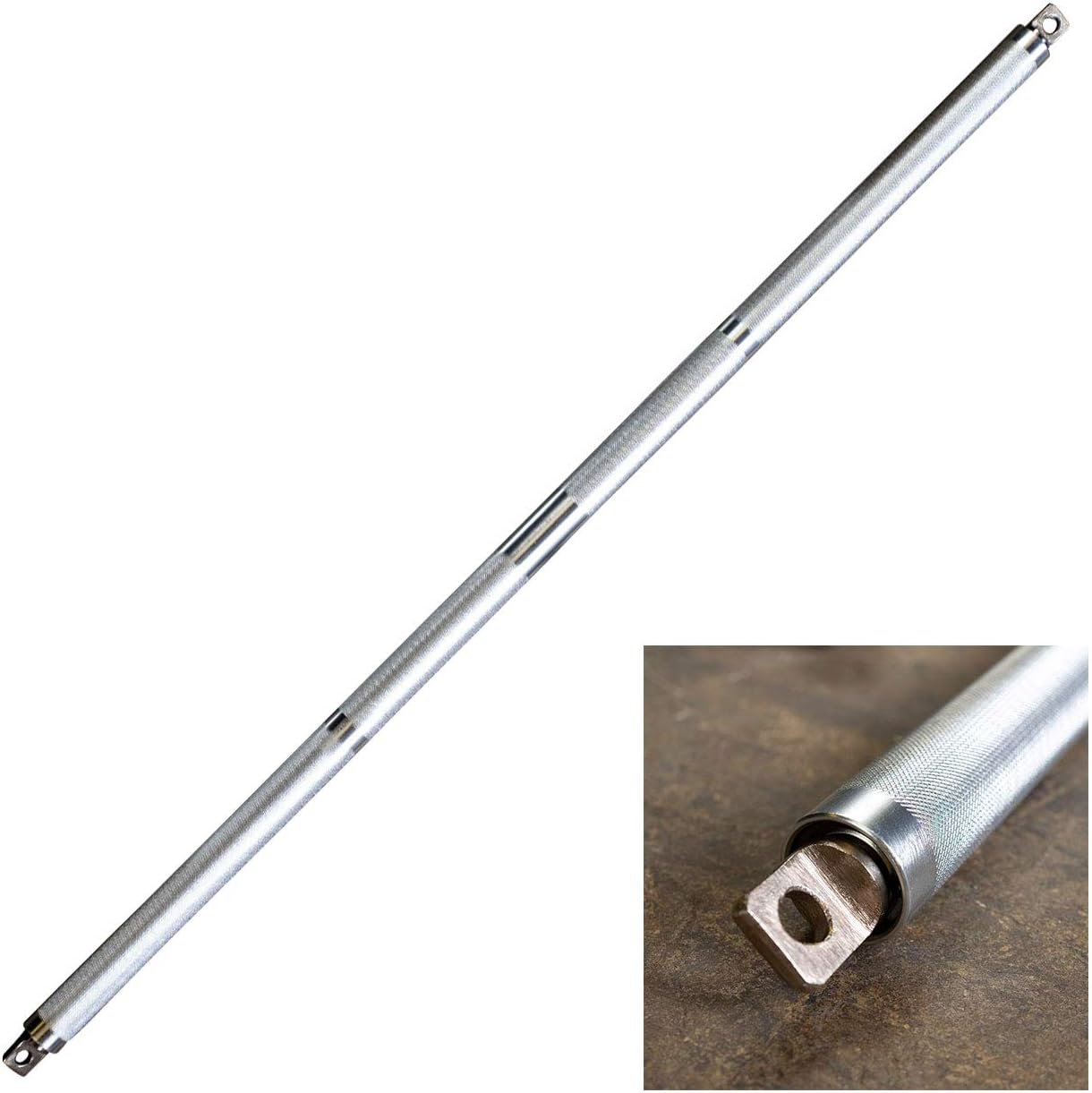 Body-Solid MB100A Aluminum Double Swivel Bar for Dual-Stack Functional Trainers, Knurled Grip 220lbs Weight Capacity, Perfect For Shoulder Presses, Biceps & Triceps Exercises, 42 in long