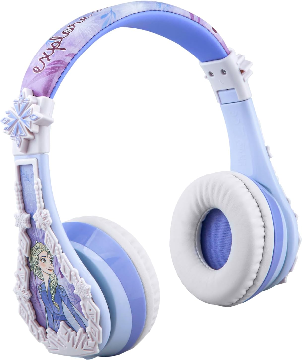 eKids Disney Frozen 2 Bluetooth Headphones with Microphone, Volume Reduced to Protect Hearing, Adjustable Wireless Headphones for School Home Travel, for Fans of Anna and Elsa