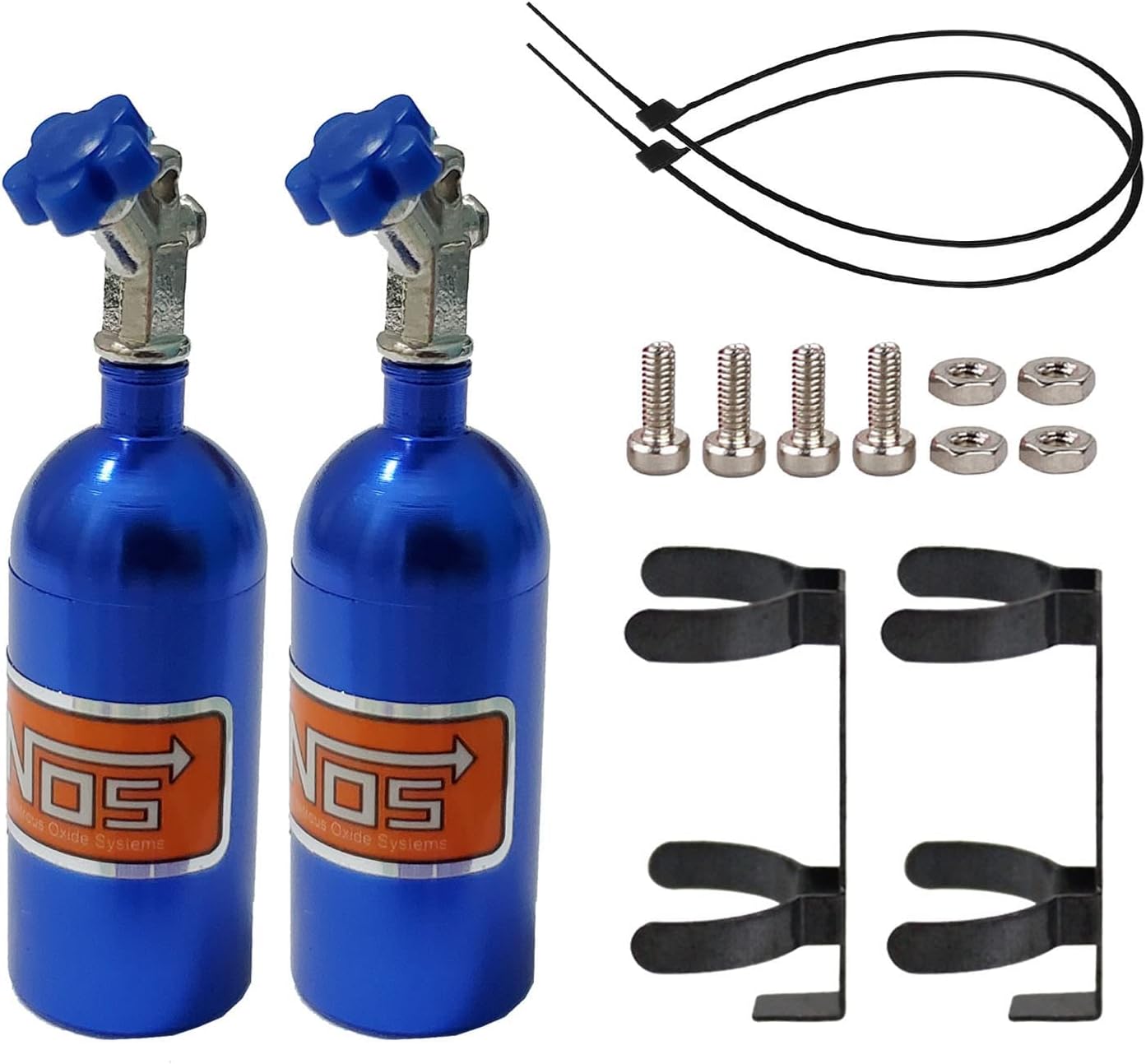2Pcs RC Simulation Decoration NOS Nitrogen Bottle for 1/10 RC TRX4 Axial SCX10 90046 Redcat GEN7 gen8 D90 TF2 Tamiya CC01 HSP Rock Crawler (Blue)