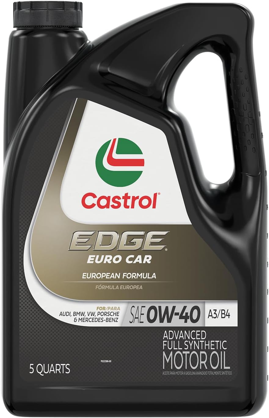 Castrol Edge Euro 0W-40 A3/B4 Advanced Full Synthetic Motor Oil, 5 Quarts