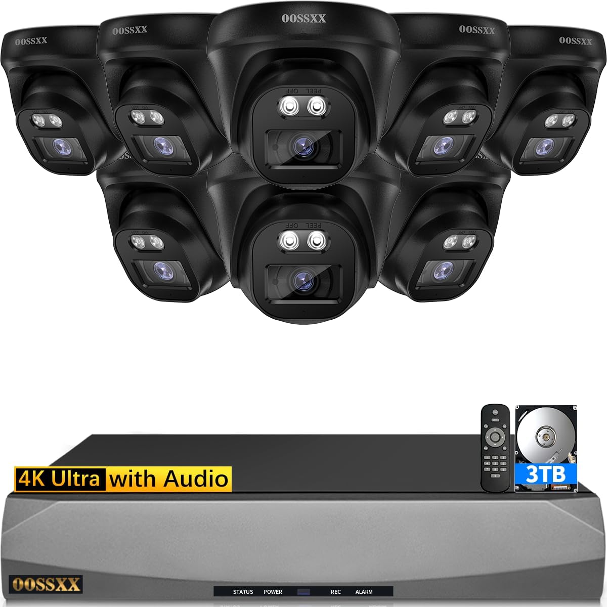 (4K/8.0 Megapixel & 130° Ultra Wide-Angle) with Audio PoE Dome Outdoor Home Security Camera System, Wired Outdoor Surveillance IP Cameras System